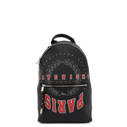 Dior Logo Backpack Black Leather Rovelle Bags