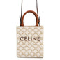 CELINE Triomphe Vertical Cabas White194372BZK.01BC PVC Leather Size Mini