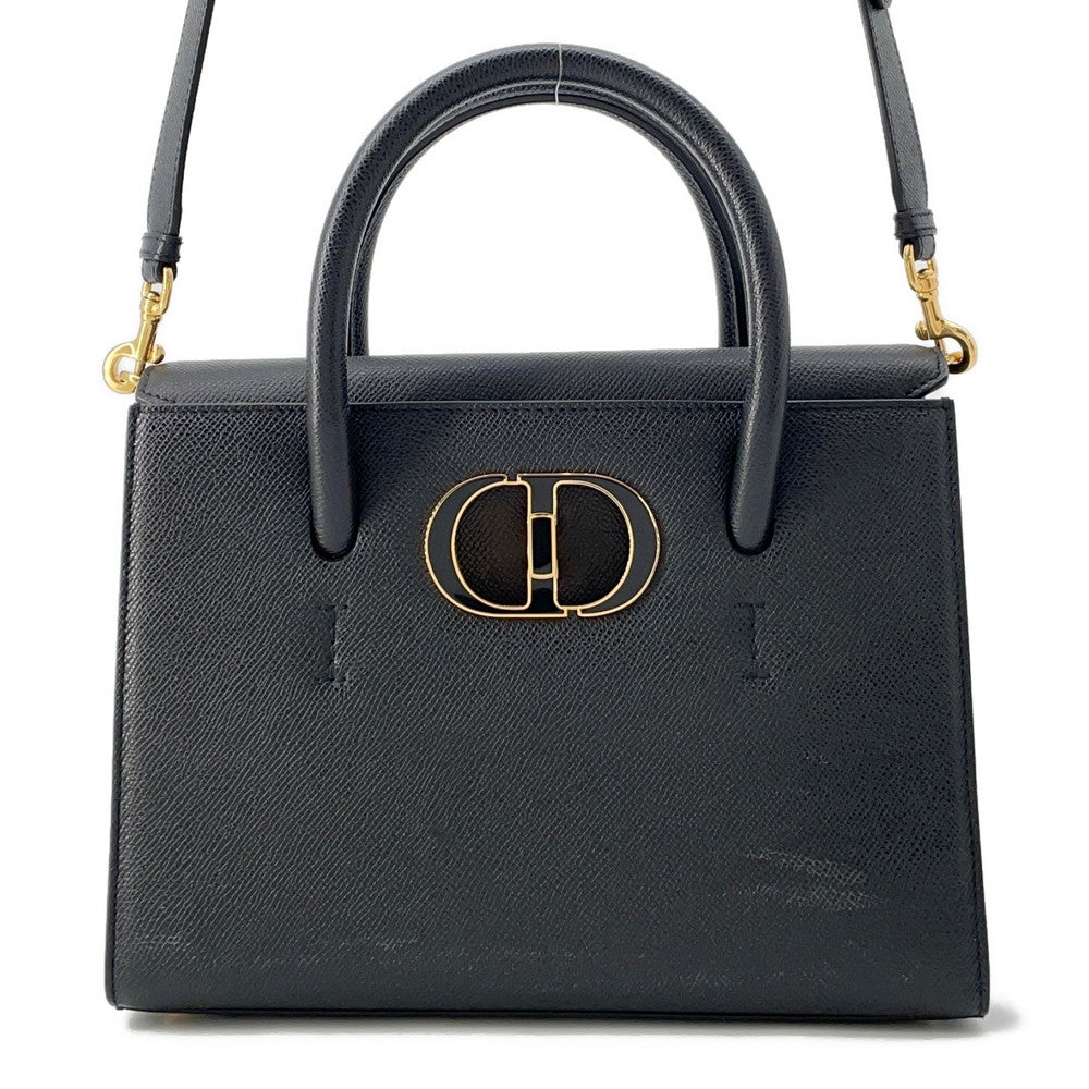 Dior Montaigne 30 Saint Honore 2WAY Handbag Black Leather Size Small Rovelle Bags