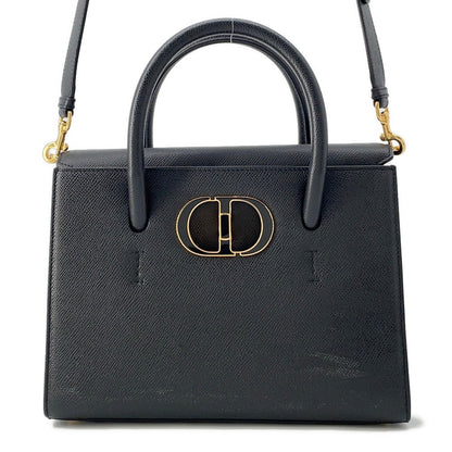 Dior Montaigne 30 Saint Honore 2WAY Handbag Black Leather Size Small Rovelle Bags