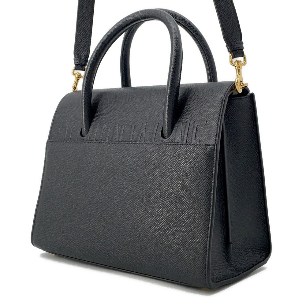 Dior Montaigne 30 Saint Honore 2WAY Handbag Black Leather Size Small Rovelle Bags