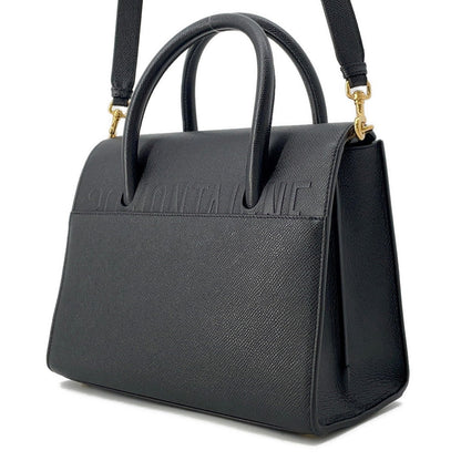 Dior Montaigne 30 Saint Honore 2WAY Handbag Black Leather Size Small Rovelle Bags