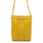 Bottega Veneta Maxi INTRECCIATO Cassette Crossbody Shoulder Yellow680218 Leather Size Small