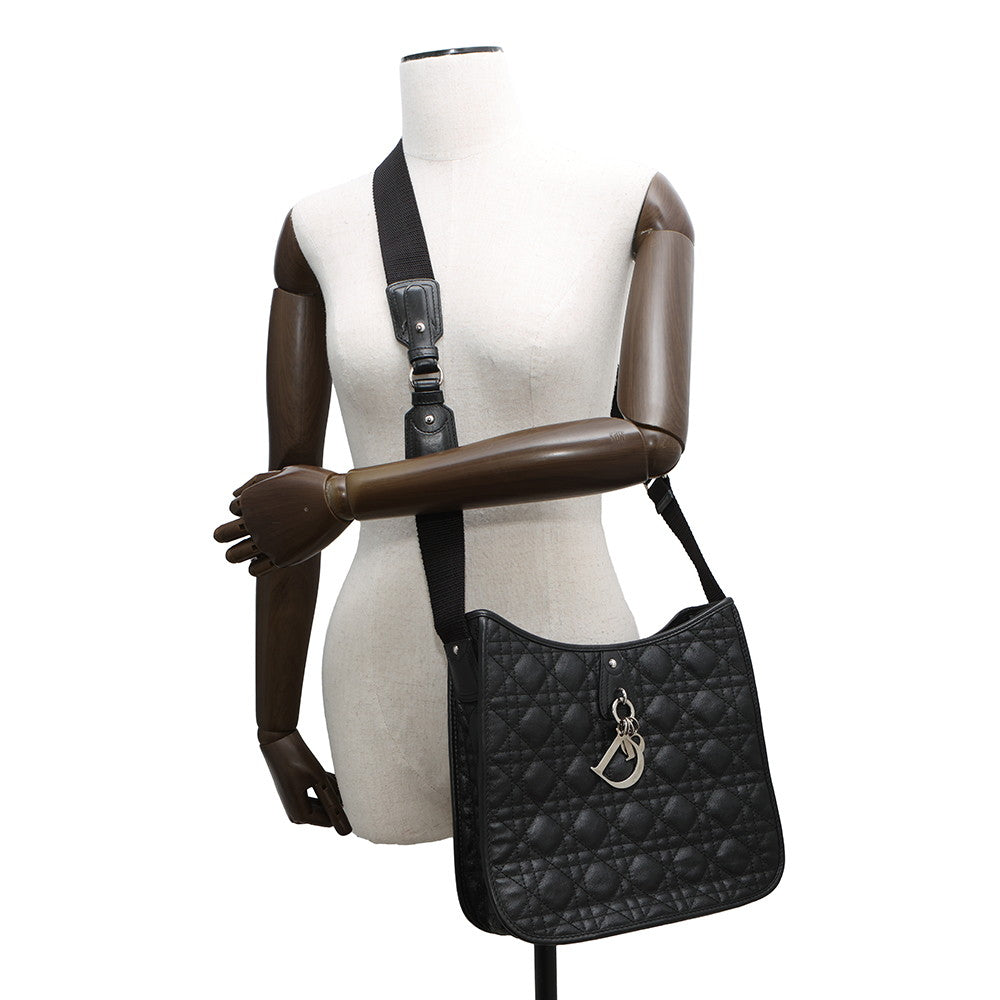 Dior Cannage Messenger BlackM1022PPCD Coating canvas Rovelle Bags