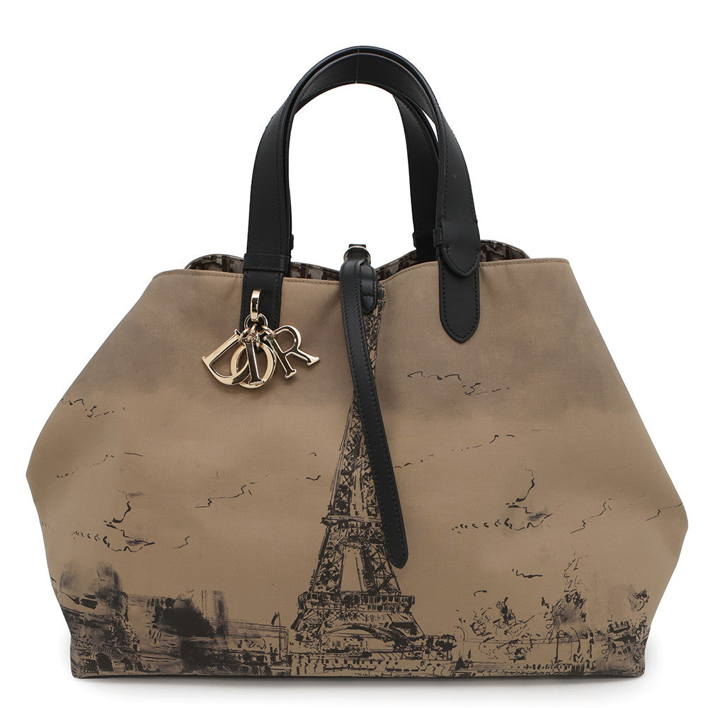 Dior Jules Oblique Tote Bag BeigeM2820OZBP Nylon Leather Size Large Rovelle Bags