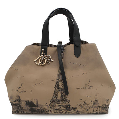 Dior Jules Oblique Tote Bag BeigeM2820OZBP Nylon Leather Size Large Rovelle Bags
