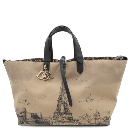 Dior Jules Oblique Tote Bag BeigeM2820OZBP Nylon Leather Size Large Rovelle Bags
