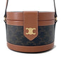 CELINE Tambour Triomphe Shoulder Tan195192 TriompheCanvas Leather Size Medium