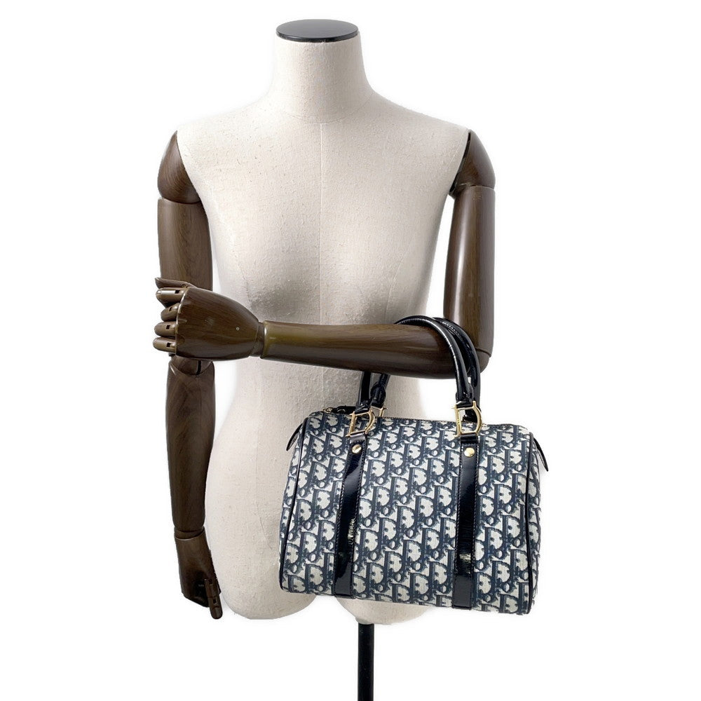 Dior Trotter Travel Bag Navy PVC Patent Leather Rovelle Bags