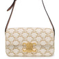 CELINE Claude Triomphe One Shoulder Bag White194142 PVC Calf Leather