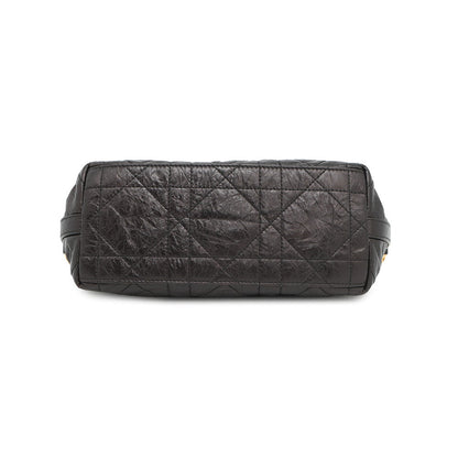Dior Diorstar Hobo Bag Macrocannage Crinkled BlackS3202UNIO Calf Leather Rovelle Bags