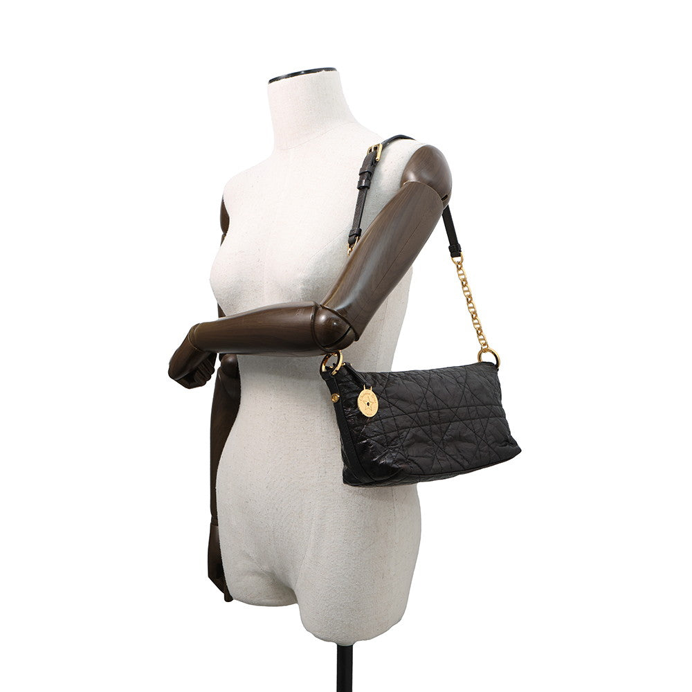 Dior Diorstar Hobo Bag Macrocannage Crinkled BlackS3202UNIO Calf Leather Rovelle Bags