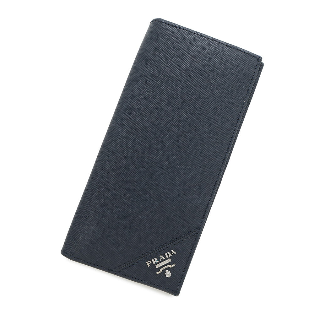 Prada Folded Long Cloth Navy2M0836 Saffiano Leatherleather Rovelle Bags