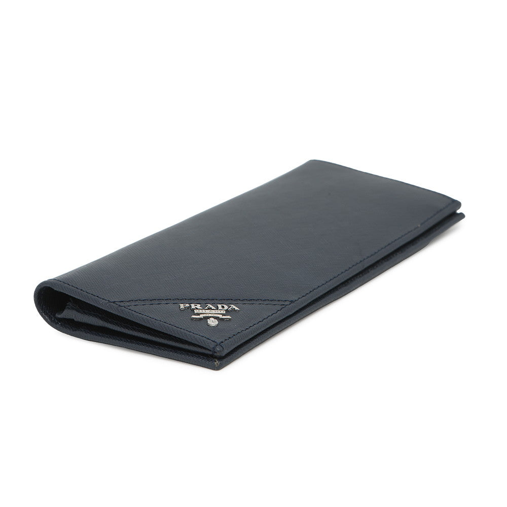 Prada Folded Long Cloth Navy2M0836 Saffiano Leatherleather Rovelle Bags