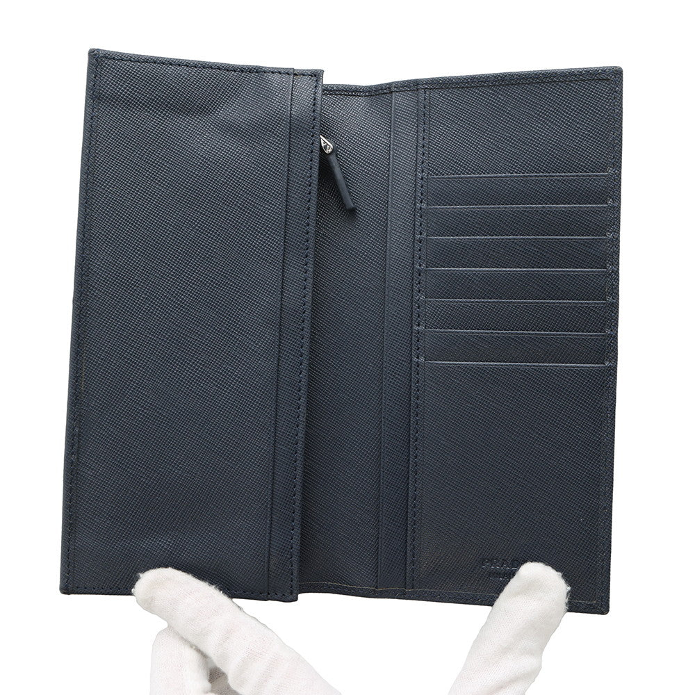 Prada Folded Long Cloth Navy2M0836 Saffiano Leatherleather Rovelle Bags