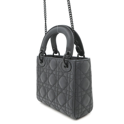 Dior Lady Dior Canage 2WAY Handbag BlackM0505SLOI Ultra Matt Calf Leather Size Mini Rovelle Bags