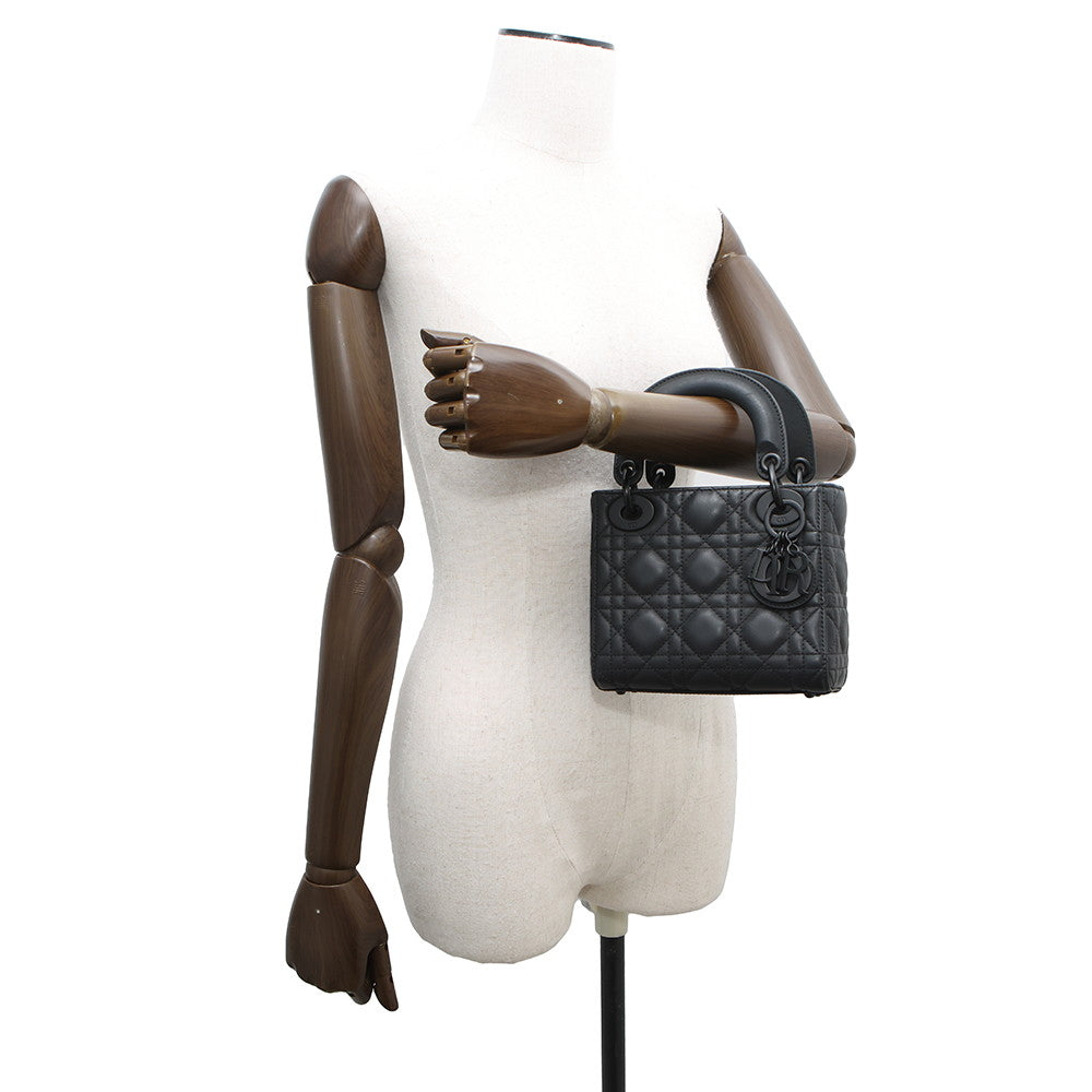 Dior Lady Dior Canage 2WAY Handbag BlackM0505SLOI Ultra Matt Calf Leather Size Mini Rovelle Bags