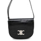 CELINE Busas Shoulder Bag Black114453 Croco embossed leather Size Medium