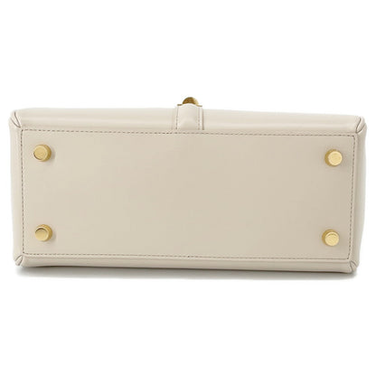 CELINE 16 S ¨ze Shoulder Bag Beige Calf Leather Size Small