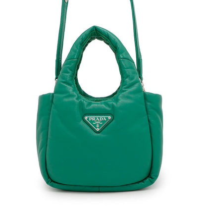 Prada Logo 2-Way Mini Handbag Green1Ba359 Soft Nappa Leather Rovelle Bags