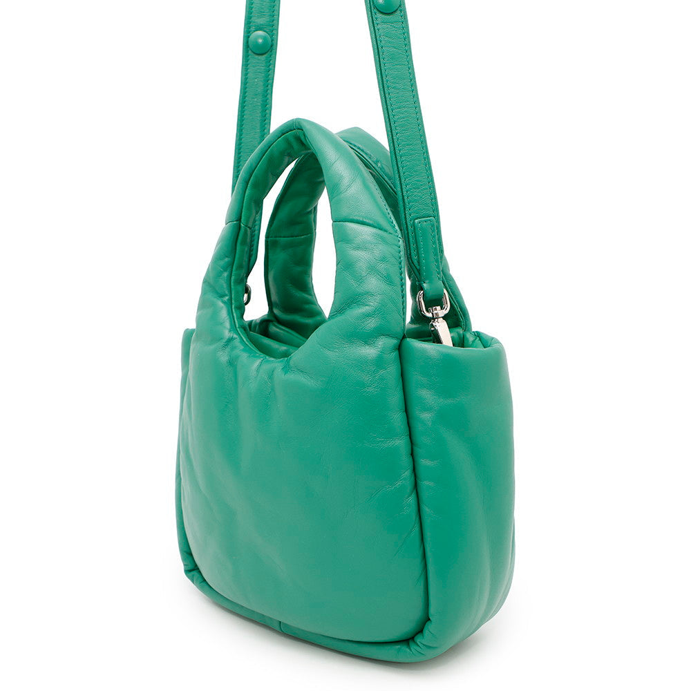 Prada Logo 2-Way Mini Handbag Green1Ba359 Soft Nappa Leather Rovelle Bags