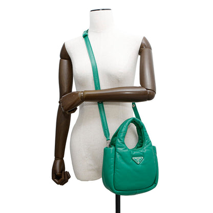 Prada Logo 2-Way Mini Handbag Green1Ba359 Soft Nappa Leather Rovelle Bags