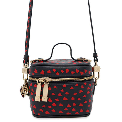 Dior Heart 2-Way Shoulder Vanity Pouch Navy/Red Leather Rovelle Bags