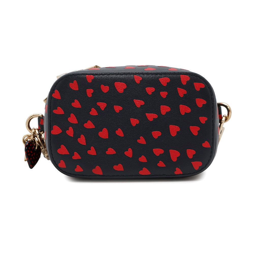 Dior Heart 2-Way Shoulder Vanity Pouch Navy/Red Leather Rovelle Bags