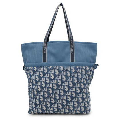 Dior Oblique Reversible Tote Bag Light Blue Canvas Pile Rovelle Bags