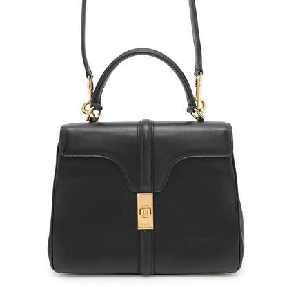 CELINE 16 SEISE 2WAY Handbag Black188003 Calf Leather Size Small