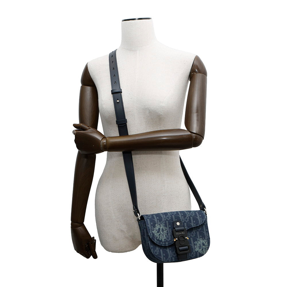 Dior Oblique Dior Tears Saddle Messenger Bag Blue/Navy2ADCA435DDO Canvas Leather Size Mini Rovelle Bags