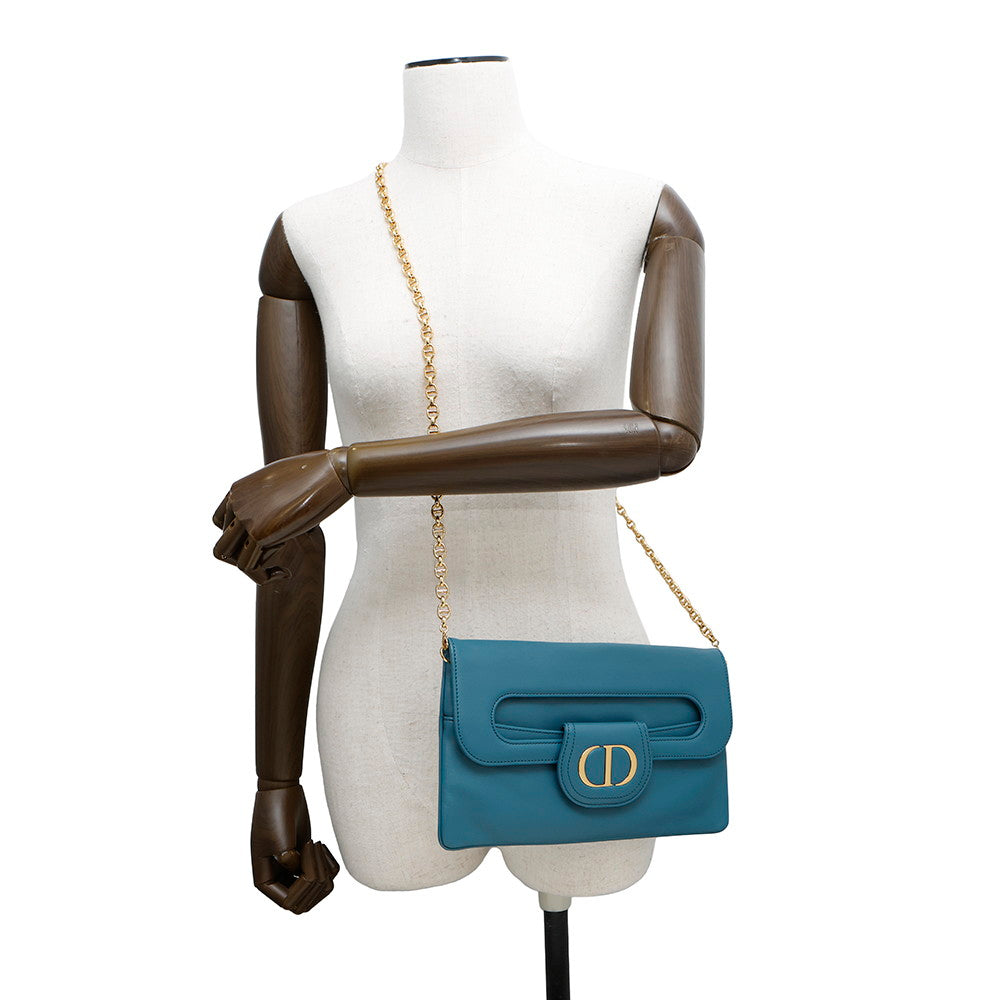 Dior Caro ChainShoulder Clutch Bag BlueM8641U Leather Rovelle Bags