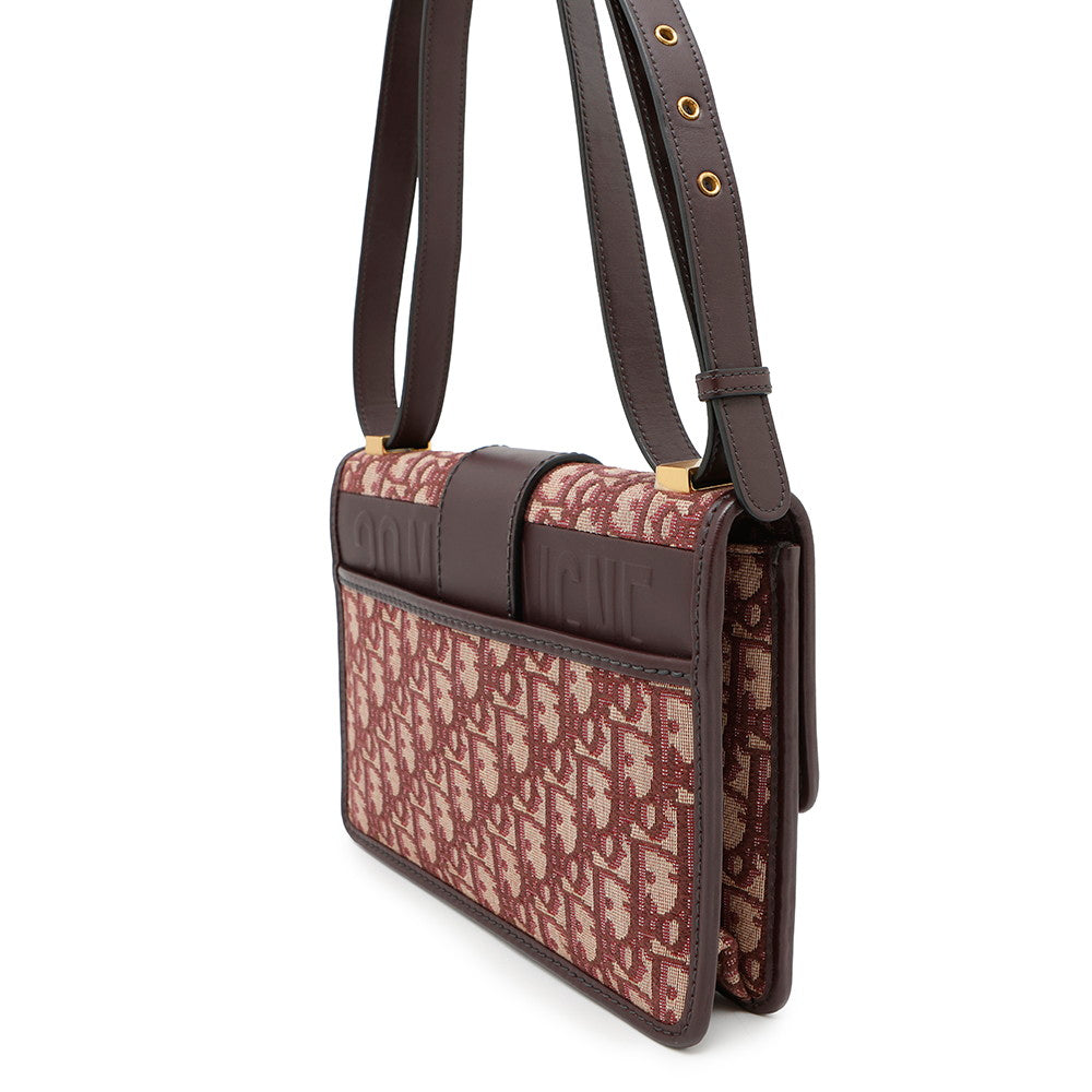 Dior Oblique Montaigne Shoulder Bag Bordeaux Canvas Leather Rovelle Bags