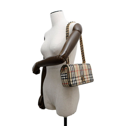BURBERRY Lola Vintage Check Shoulder Bag Beige8063080 Canvas Size Small