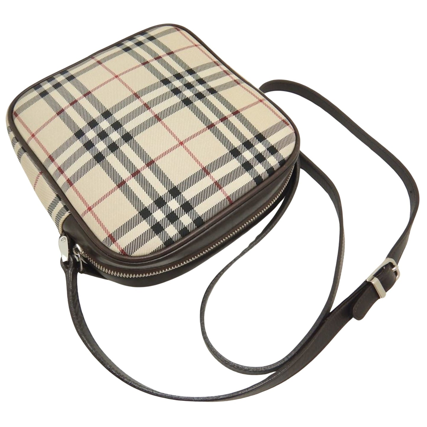 Burberry Nova Brand Canvas White Shoulder Bag Style 45