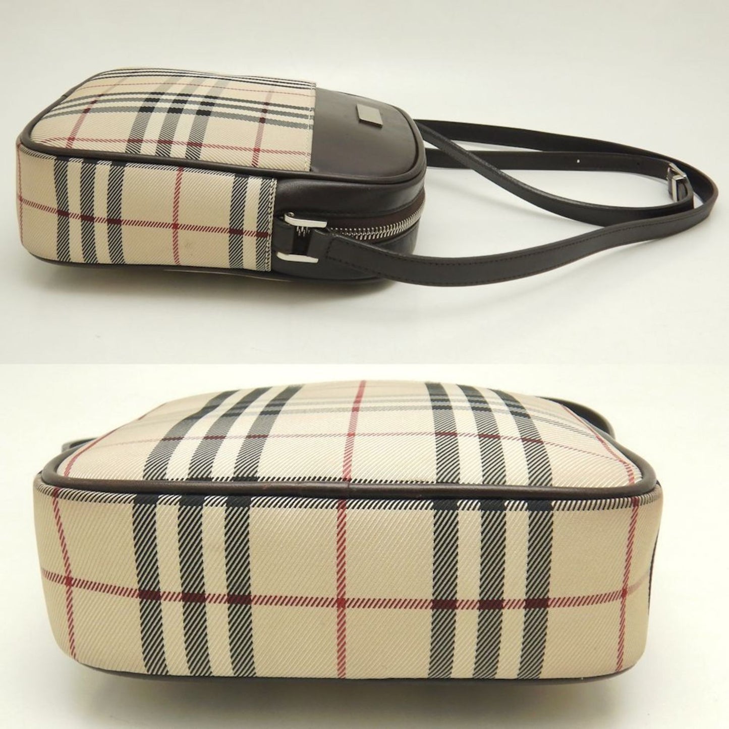 Burberry Nova Brand Canvas White Shoulder Bag Style 45