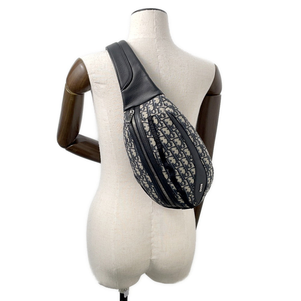 Dior Scarab Oblique Shoulder Crossbody Bag Beige/Black1ESBO040YKY Canvas Leather Rovelle Bags
