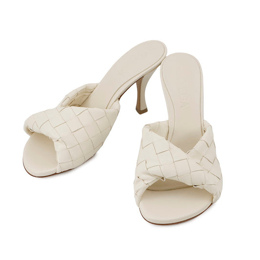 Bottega Veneta Blink Intrecciato Mules Sea salt796455 Lambskin Size 38