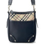 BURBERRY Shoulder Bag Black/Beige Canvas Leather