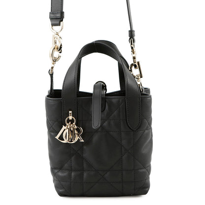 Dior Macrocannage Dior Toujours Vertical Tote Bag BlackS6100OSNW Calf Leather Size Nano Rovelle Bags