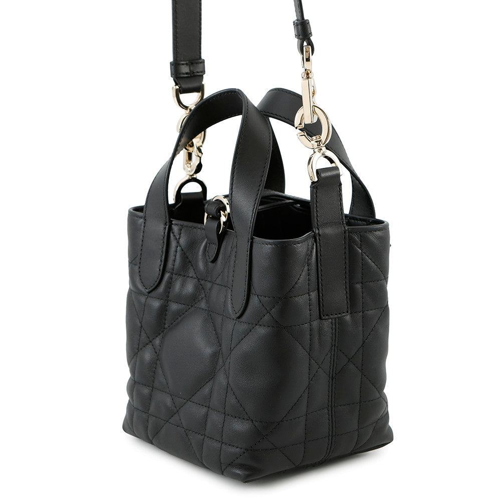 Dior Macrocannage Dior Toujours Vertical Tote Bag BlackS6100OSNW Calf Leather Size Nano Rovelle Bags