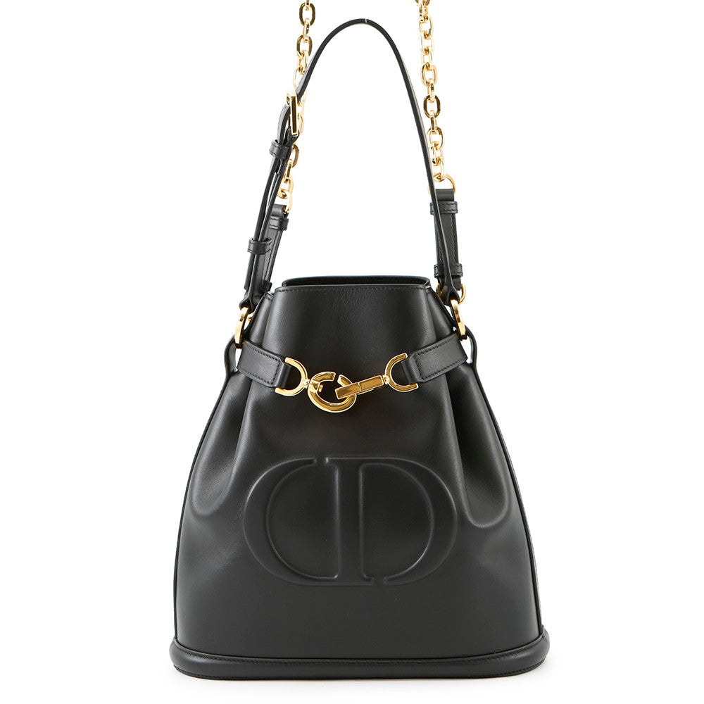 Dior C'est Dior CD Embossed Bag BlackM2271UBHA Calf Leather Size Medium Rovelle Bags