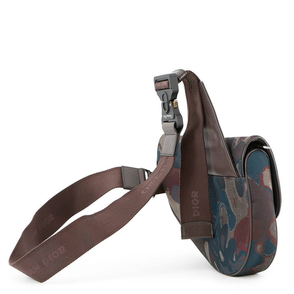 Dior Camouflage Saddle Crossbody Bag Bordeaux/Maru color Canvas Rovelle Bags