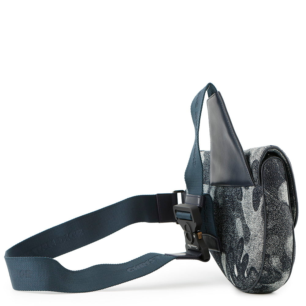 Dior Camouflage Saddle Crossbody Bag Navy Canvas Rovelle Bags