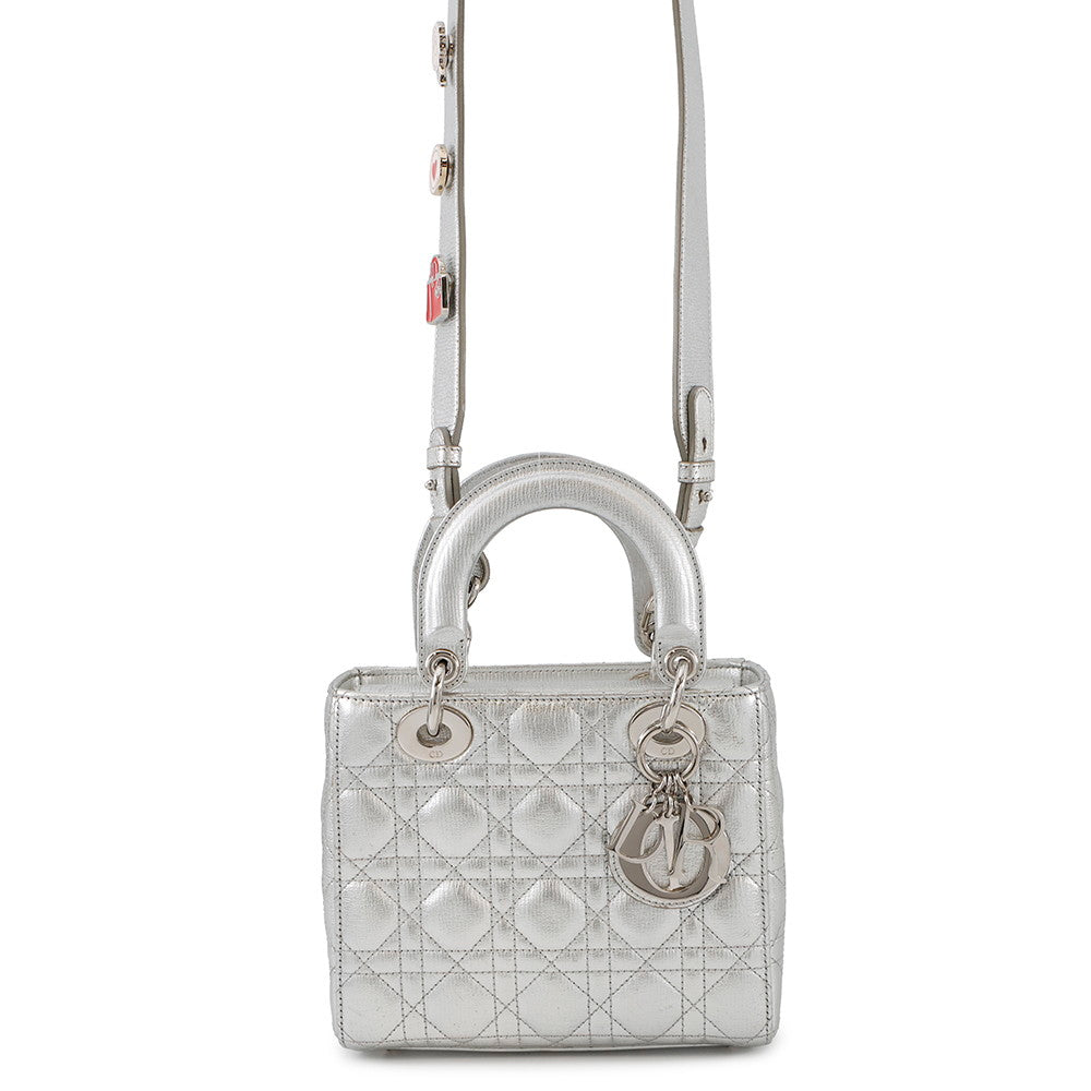 Dior Lady's Dior MY ABCDIOR Cannage 2-way Bag SilverM0538ONGE Leather Rovelle Bags