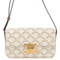 CELINE Triomphe Claude Shoulder Bag White194142 PVC Leather