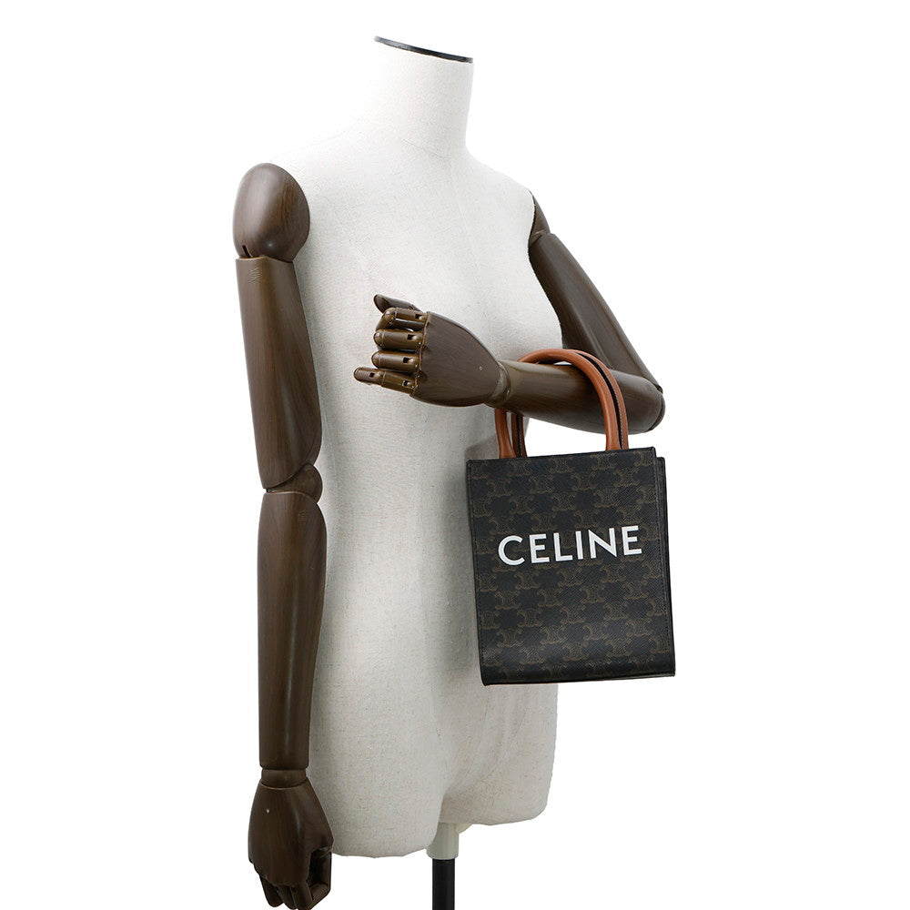 CELINE Triomphe Vertical Cabas Tan194372 PVC Leather Size Mini