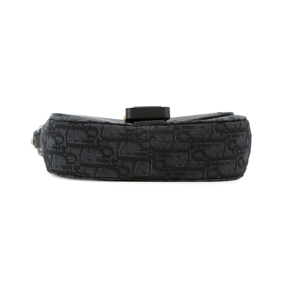 Dior Oblique Saddle Shoulder Black2ADCA435YKS Canvas Calf Leather Size Mini Rovelle Bags