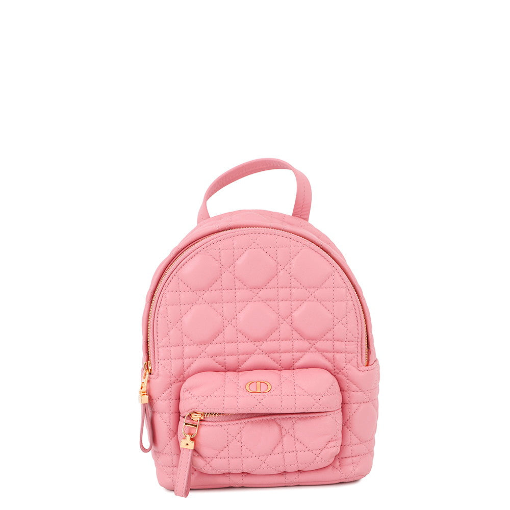 Dior Cannage Backpack PinkM9222UNGF Leather Size Mini Rovelle Bags