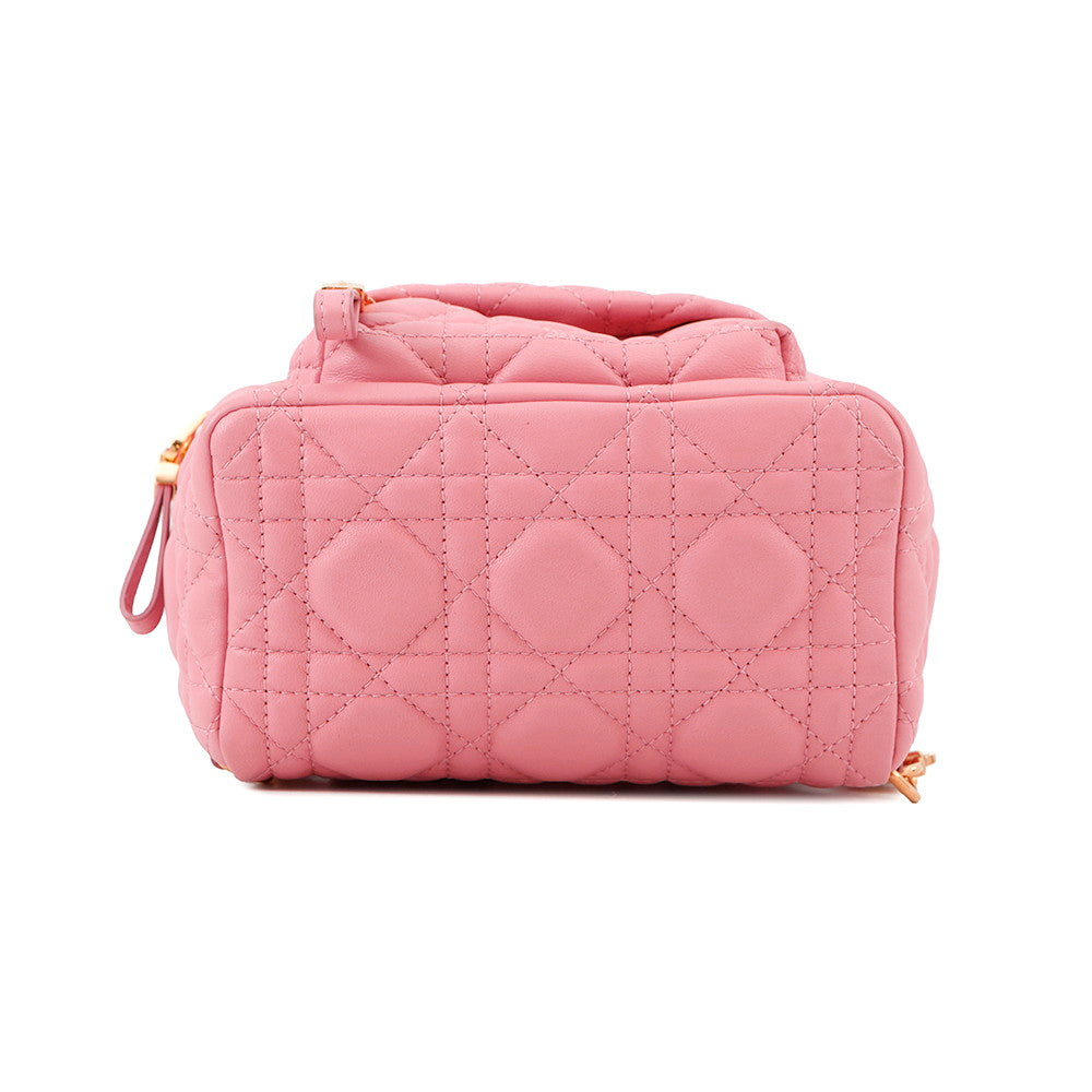 Dior Cannage Backpack PinkM9222UNGF Leather Size Mini Rovelle Bags